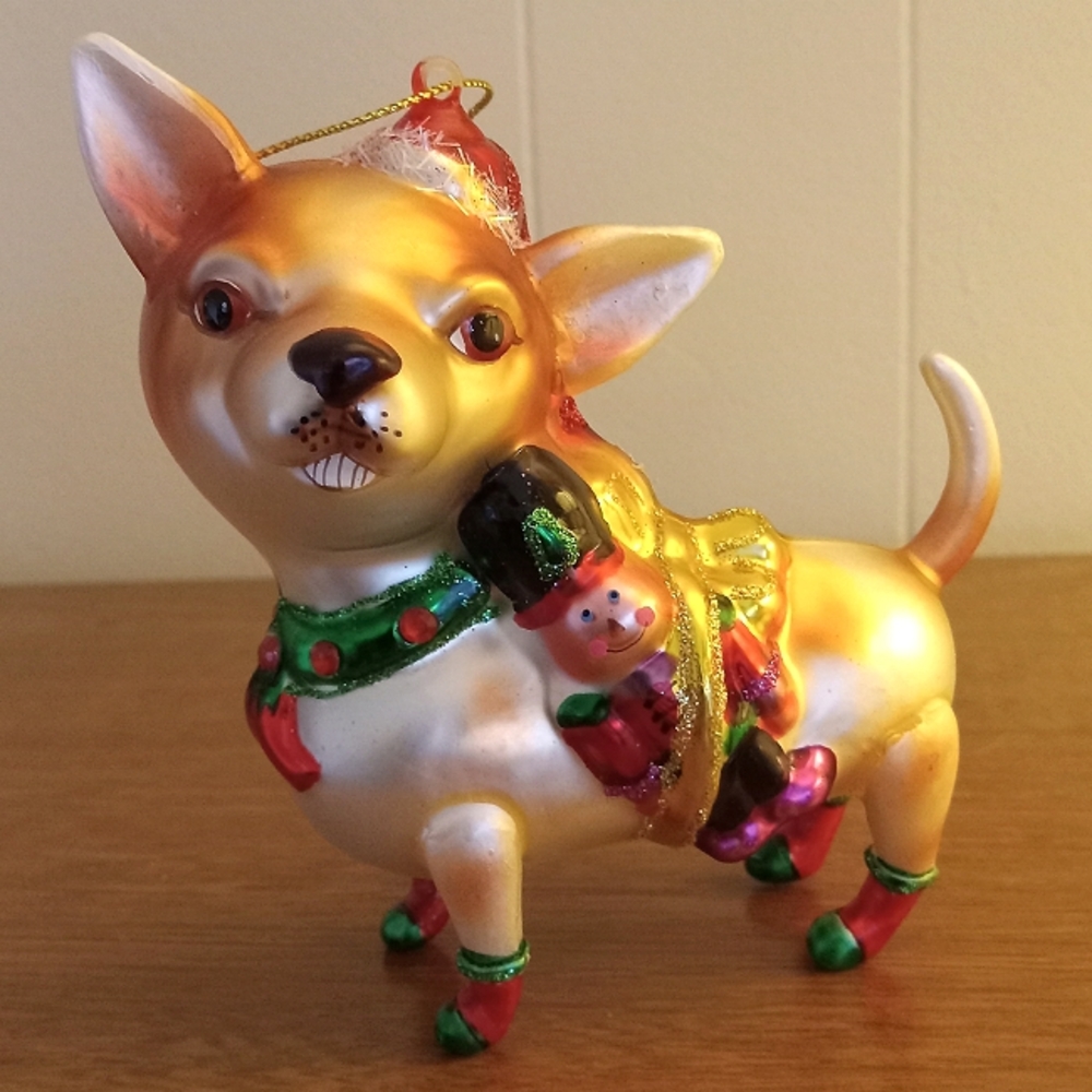 Ganz Chihuahua Glass Ornament